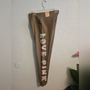 Kaki Leggings with LOVE PINK Graphic